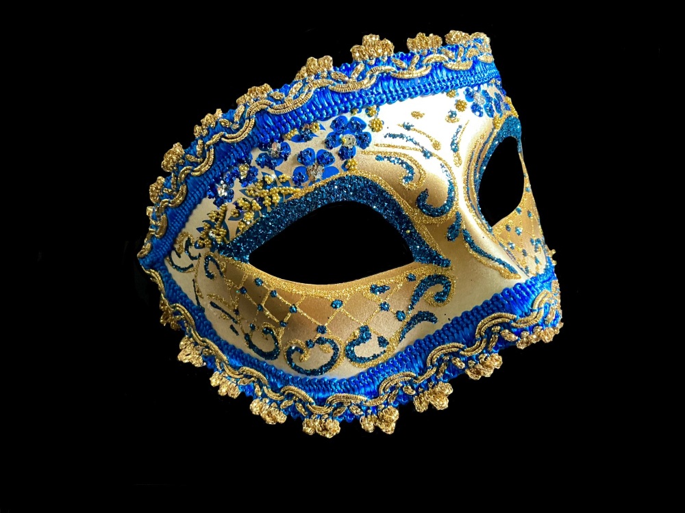 Stella Brillare Masquerade Mask - Gold Blue