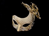 Pure Indulgence Venetian Filigree Mask - White