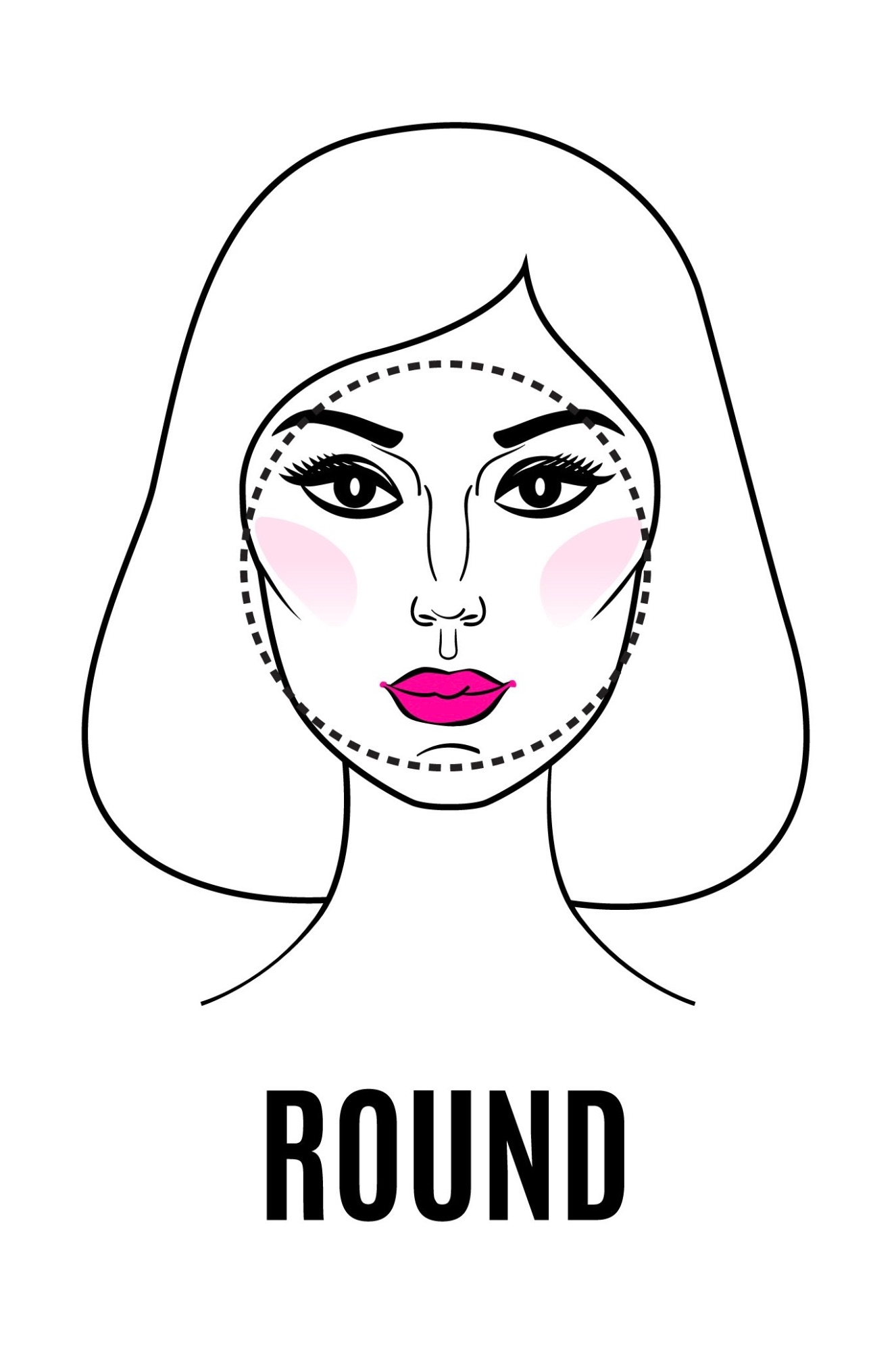 Round shaped face drawing