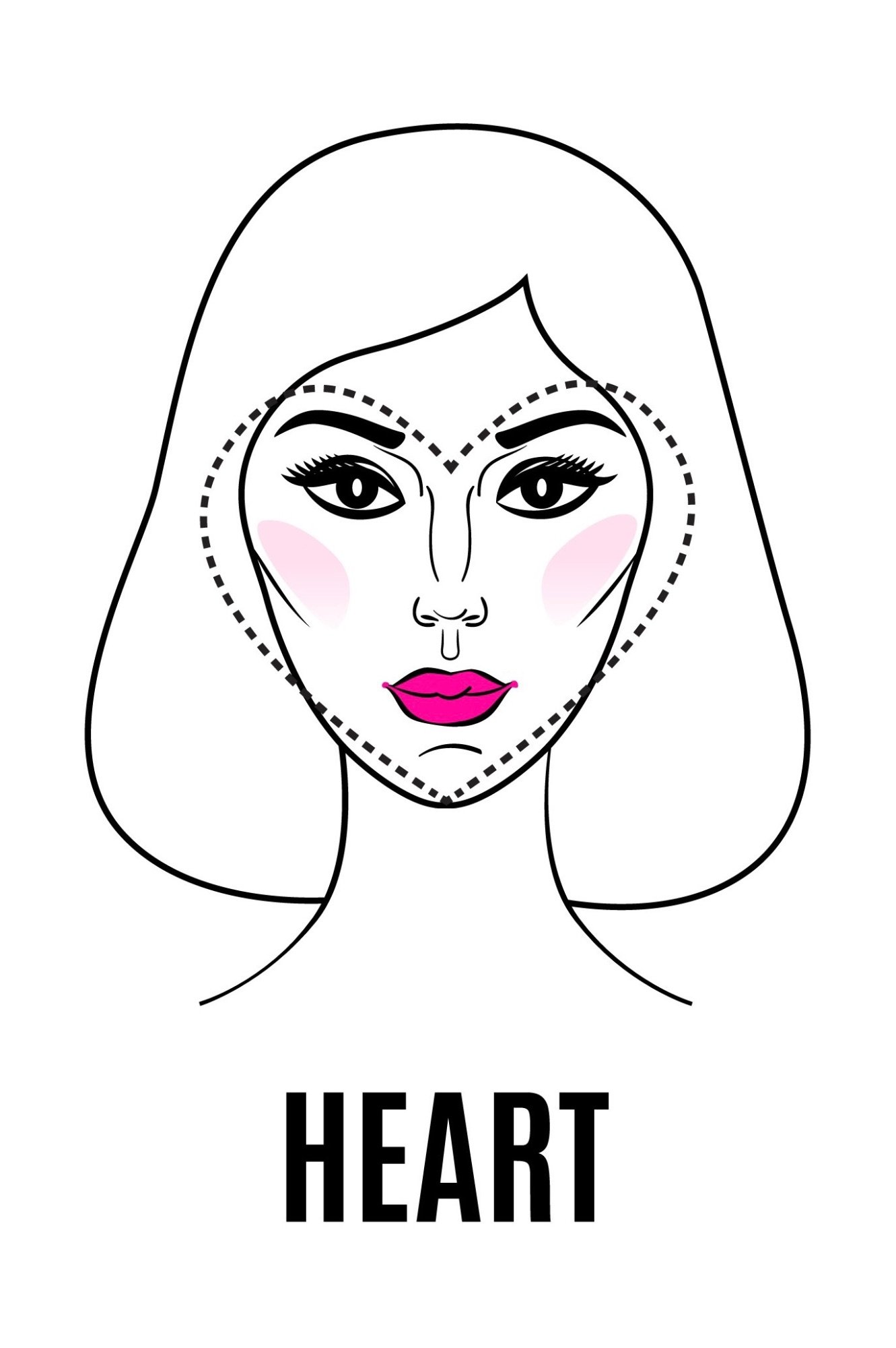 Drawing of a heart-shaped face