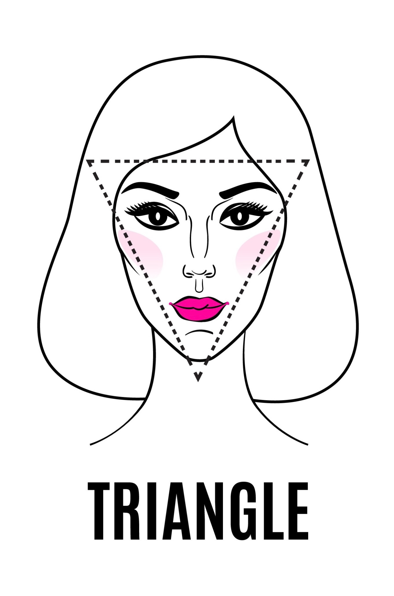 Drawing of a triangle shaped face