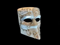 Bauta Barocco Masquerade Mask - Silver