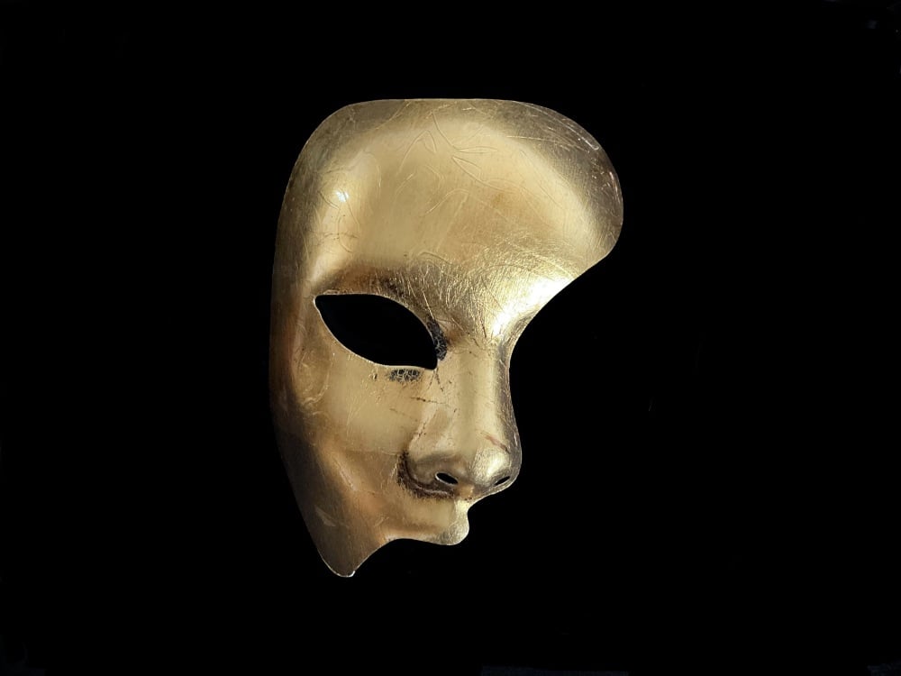 Gold Phantom of the Opera Venetian masquerade mask