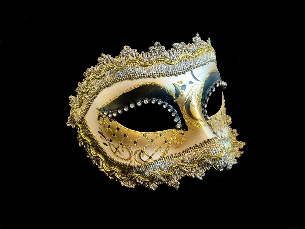 Arco Strass Masquerade Masks - Lusso Black