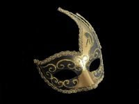 Black Asimmetrica Venetian Masquerade Mask