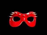 Vampire Venetian Leather Mask - Red
