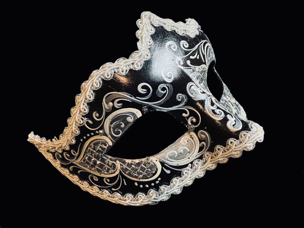 Grifone Luxury Venetian Masquerade Ball Mask - Silver