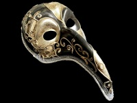 Naso Turco Masquerade Mask - Silver Black