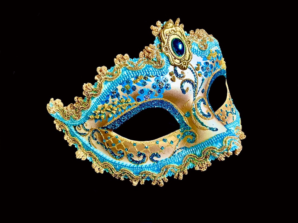 Stella Masquerade Masks - Light Blue Lux Edition