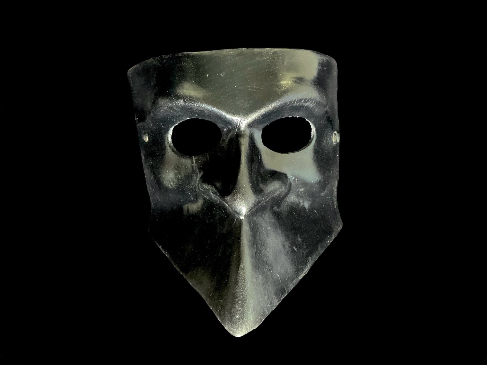 Classic Bauta Leather Mask - Black