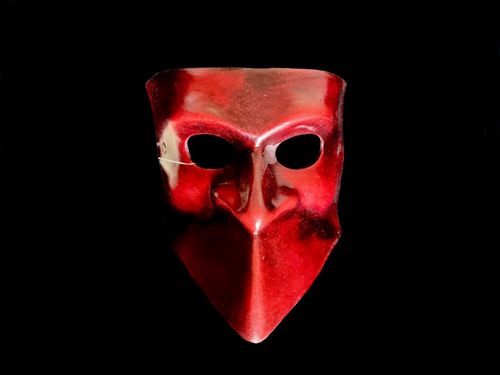 Classic Bauta Leather Mask - Red