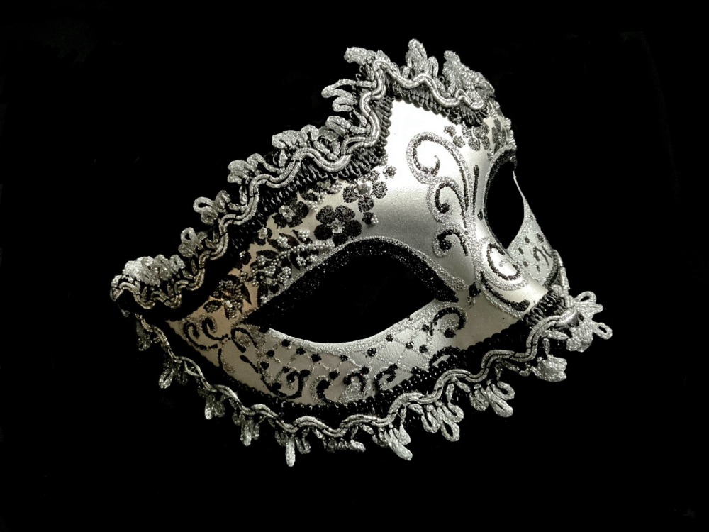 Stella Masquerade Masks - Silver Black