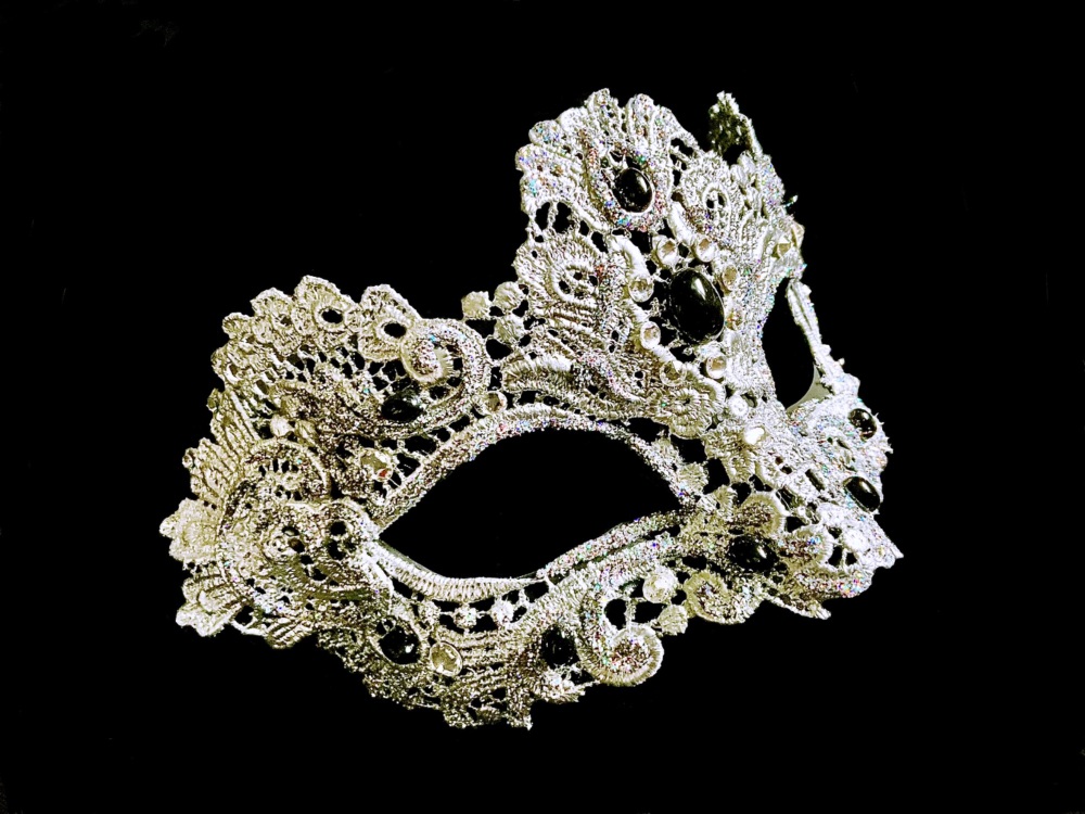 Murano Strass Luxury Masquerade Ball Mask - Silver Edition