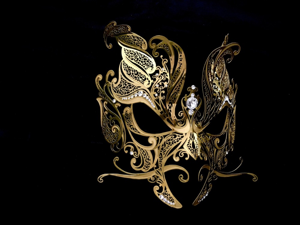 Diavolo Lux Masquerade Face Mask - Gold