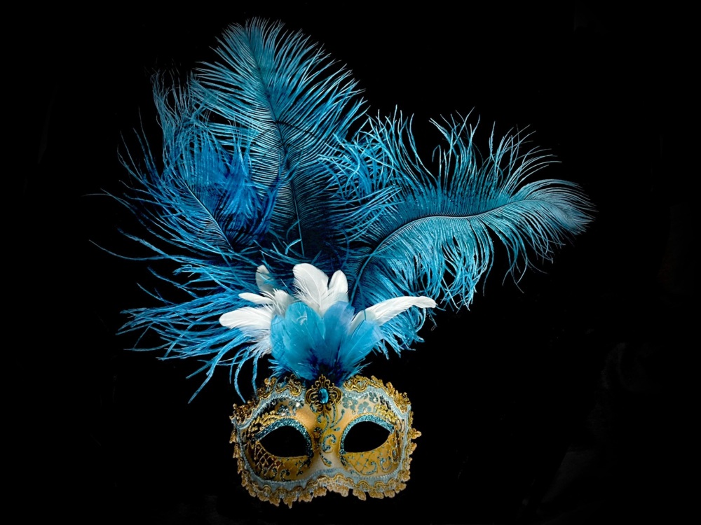 Stella Feather Masquerade Mask - Limited Edition Sky Blue