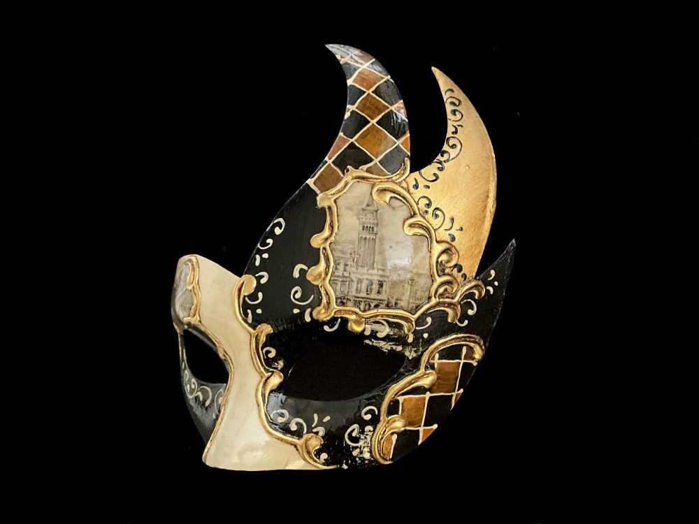 Rombi Lady Deluxe Masquerade Mask - Gold