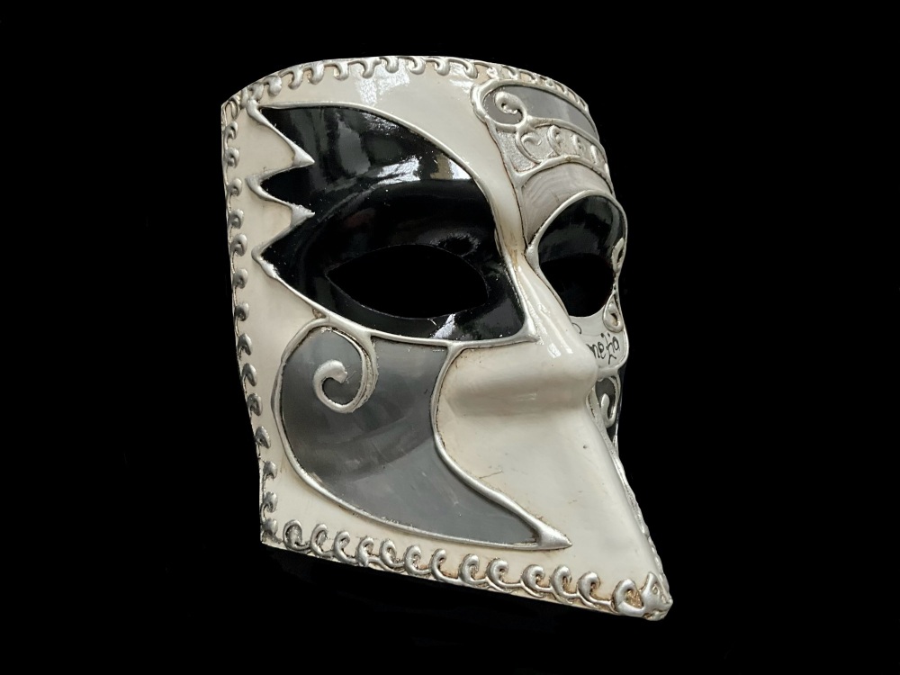Bauta Sinfona Masquerade Mask - Silver