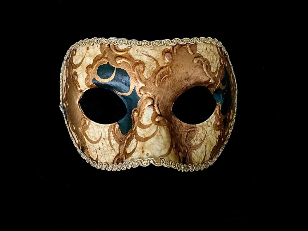 Cignetta Black Designer Masquerade Mask