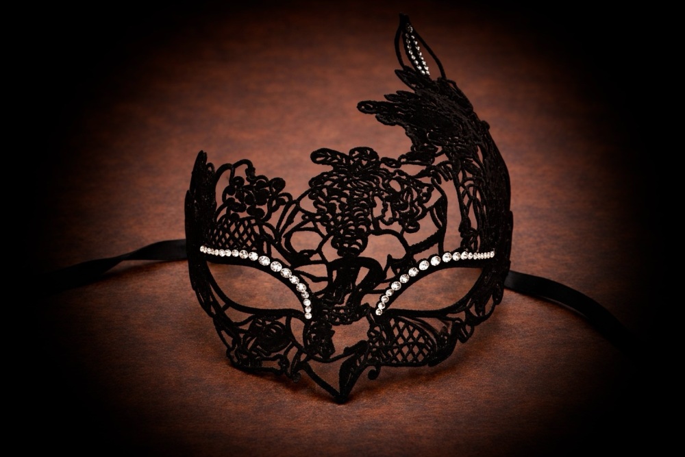 Mireille Filigree Mask - Black Velvet