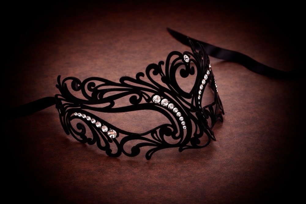 Tattoo Filigree Metal Mask - Black Velvet