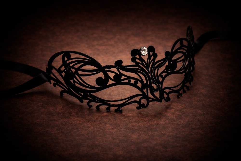 Ninfa Filigree Mask - Black Velvet