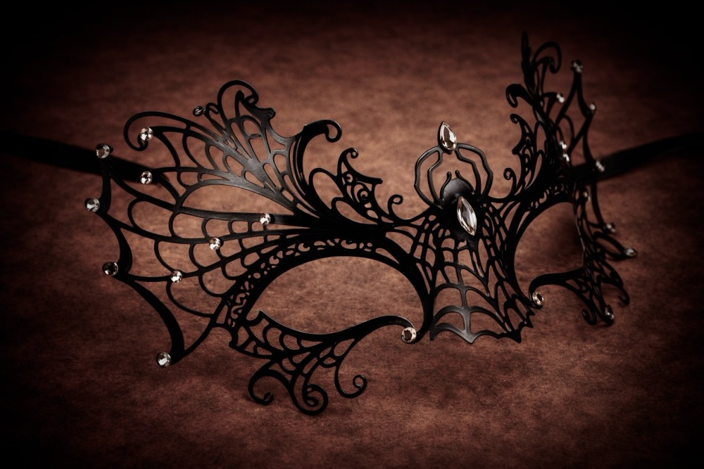 Spider Filigree Venetian Masquerade mask - Black