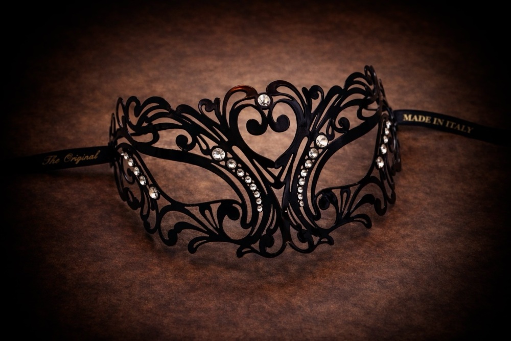 Tattoo Strass Filigree Metal Lace Mask