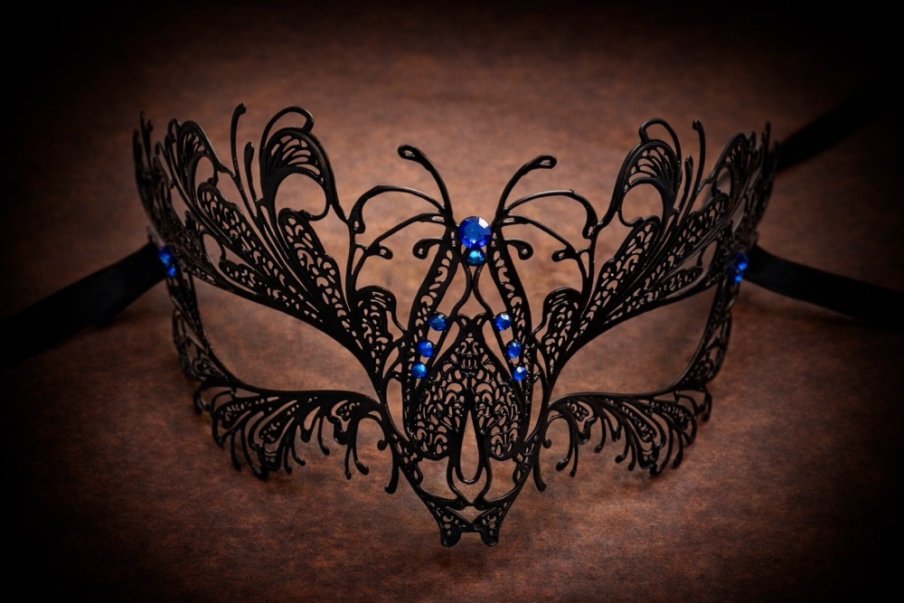 Blumen Strass Filigree Mask