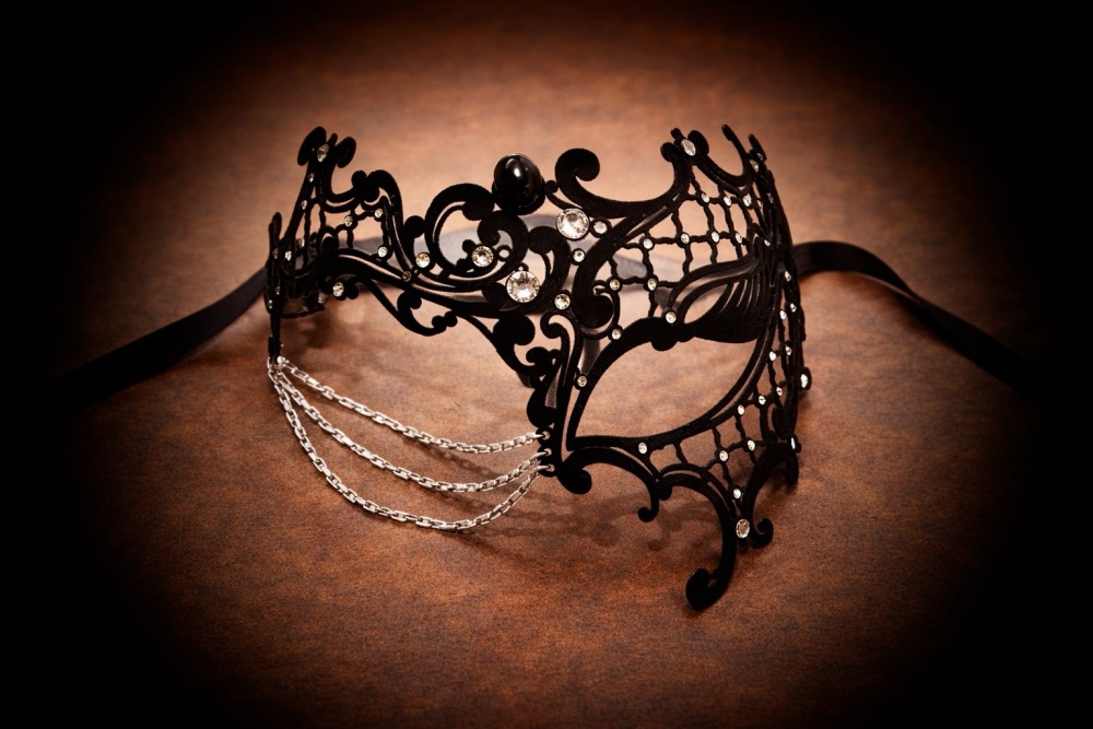 Occhialino Lux Filigree Mask - Black Velvet