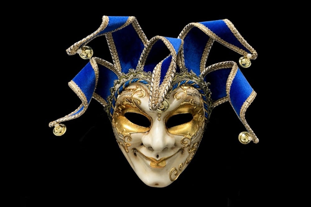 Joker La Musica Venetian Masquerade Ball Mask - Blue