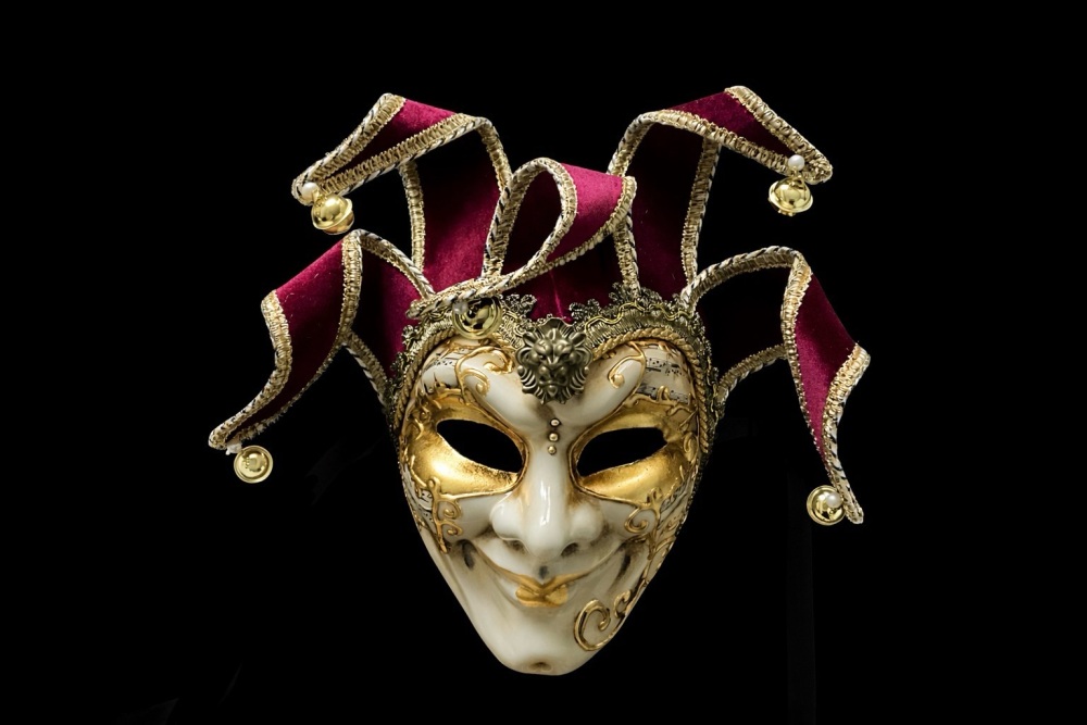 Joker La Musica Venetian Masquerade Ball Mask - Red
