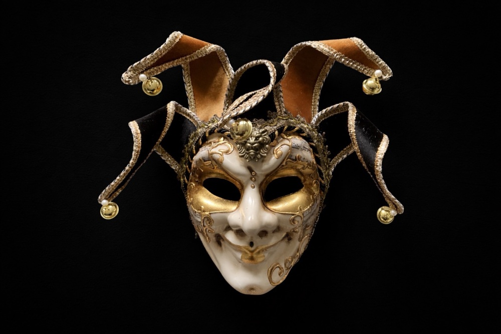 Joker La Musica Venetian Masquerade Ball Mask  - Gold