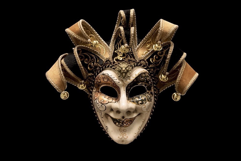 Joker Velo Masquerade Mask - Black