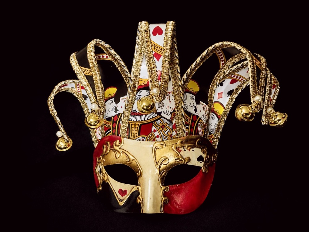 Jester Carte Da Gioco Venetian Masquerade Ball Mask