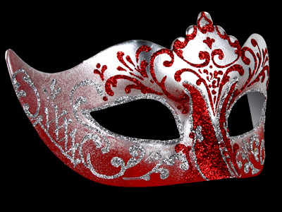 Stella Masquerade Mask - Silver Red