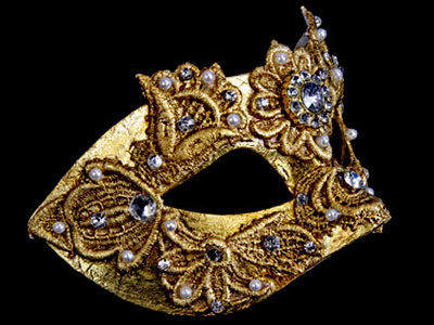 Macrame Luxury Masquerade Ball Mask - Gold