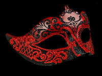 Stella Masquerade Masks - Black Red