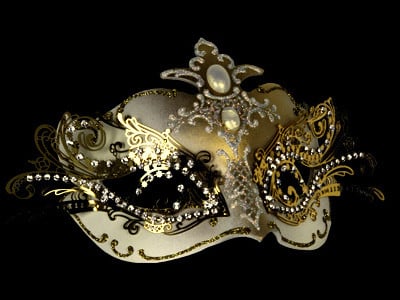 Pure Indulgence Filigree Masquerade Mask - White
