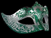 Stella Masquerade Masks - Silver Green