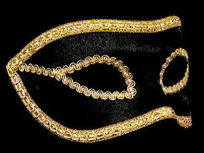 Velluto Venetian Masquerade Mask - Black And Gold