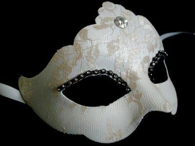 Madam Ducale Lace Luxury Masquerade Ball Mask - White