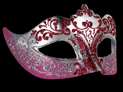 Stella Masquerade Masks - Silver Pink