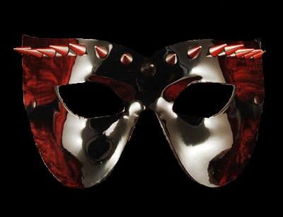 Vampire Venetian Leather Masquerade Mask - Black
