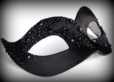 Black Asimmetrica Venetian Masquerade Mask