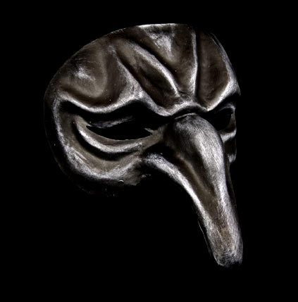 Pulcinella Full Face Masquerade Mask - Iron
