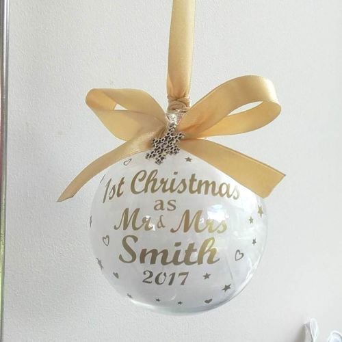 Personalised Bauble - First 1st Christmas as Mr & Mrs