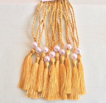 A5 Wedding Tassels for Menu Cards, Wedding Invitations, Order of Service Cards, Gold shade