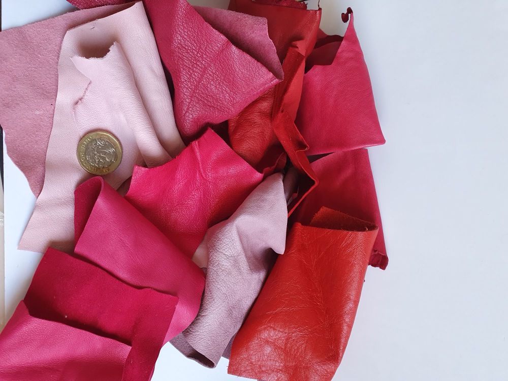 Reds, cerise and pinks soft leather