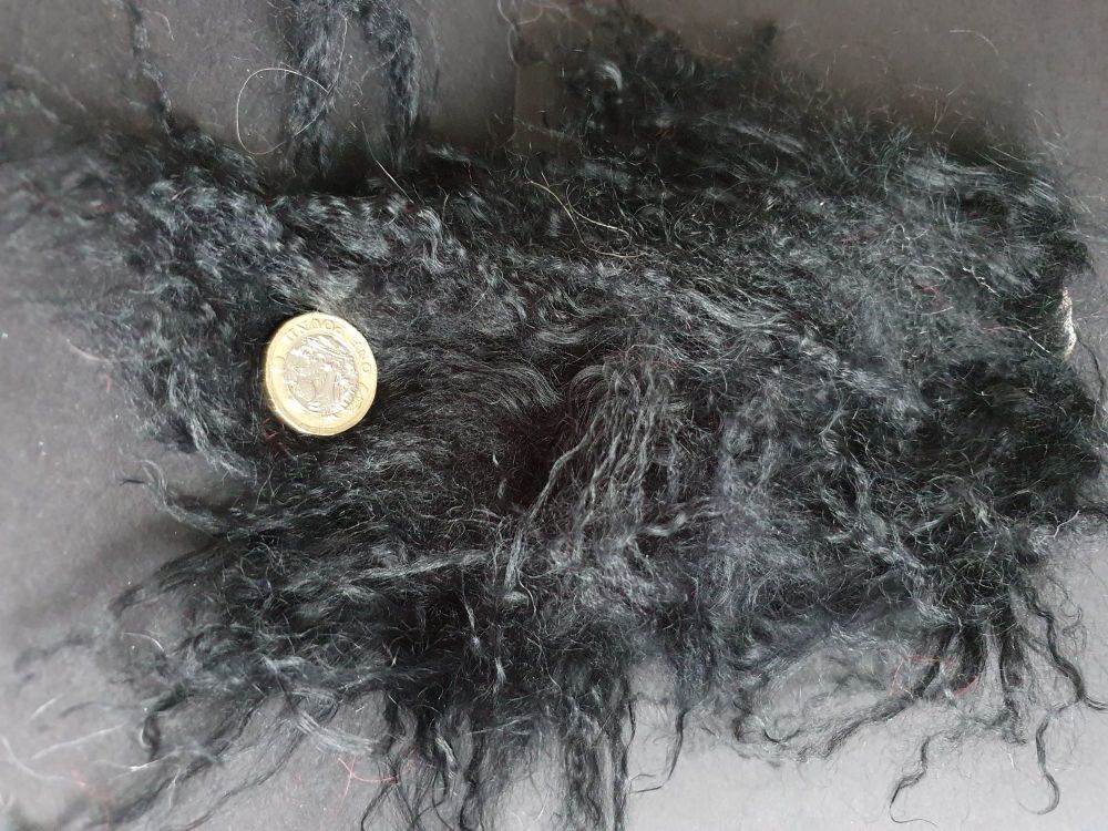 Black lambs wool for wigging 2 (smaller piece)