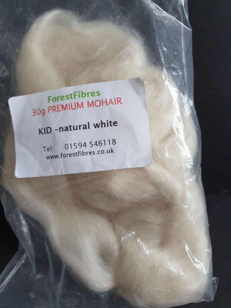 Forest Fibres 30g premium mohair - kid natural white